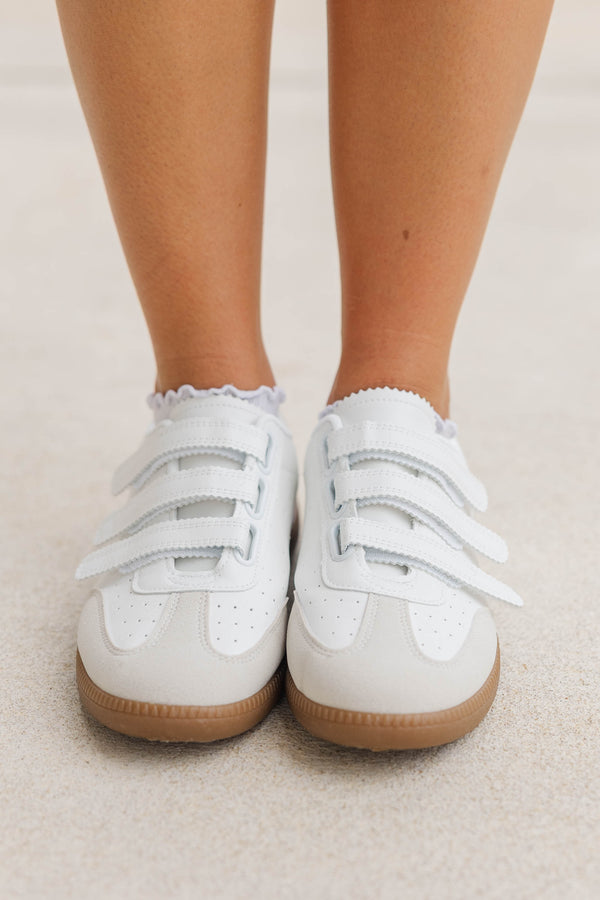 Naturally The Favorite White Velcro Sneakers
