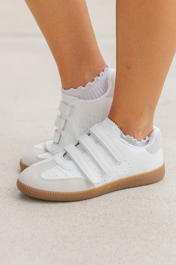 Naturally The Favorite White Velcro Sneakers