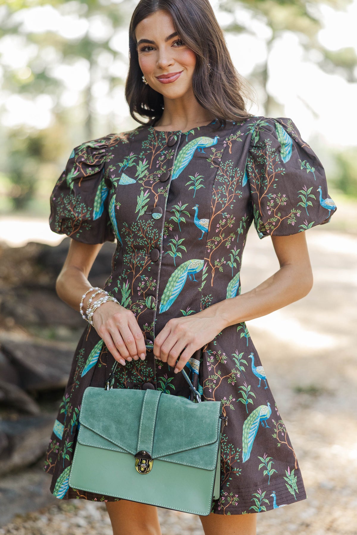 Still Thinking About It Brown Bird Print Dress – Shop the Mint