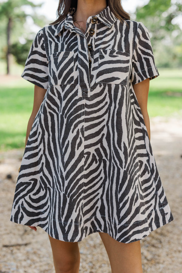Good Find Cream Zebra Print Dress