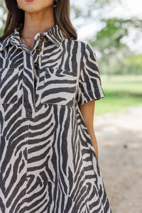 Good Find Cream Zebra Print Dress
