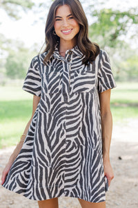 Good Find Cream Zebra Print Dress