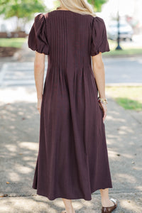 Easy On Repeat Brown Pintuck Dress