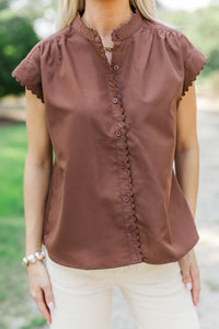 Good Company Brown Button Up Blouse