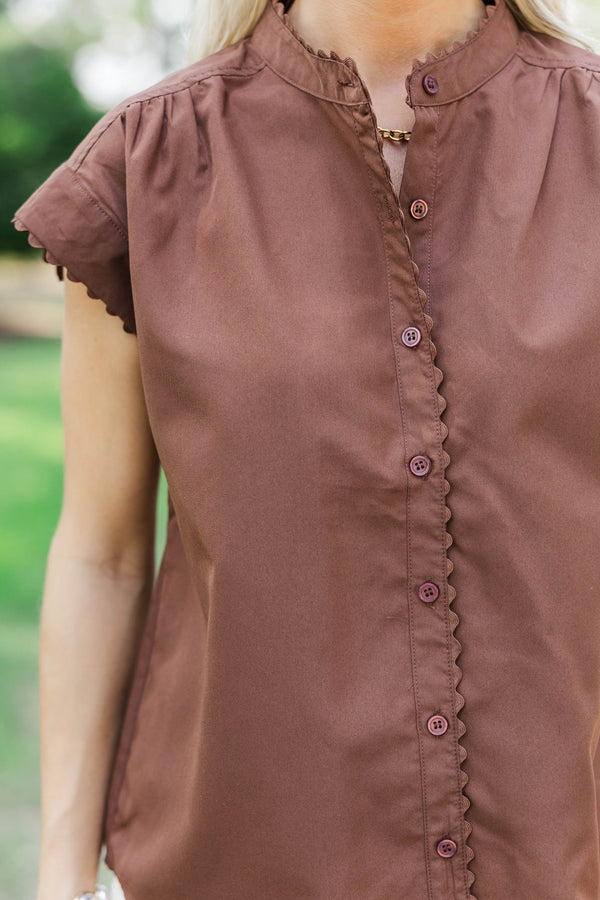Good Company Brown Button Up Blouse