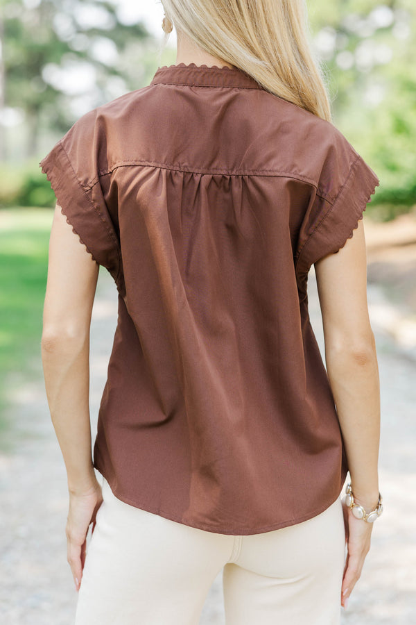 Good Company Brown Button Up Blouse