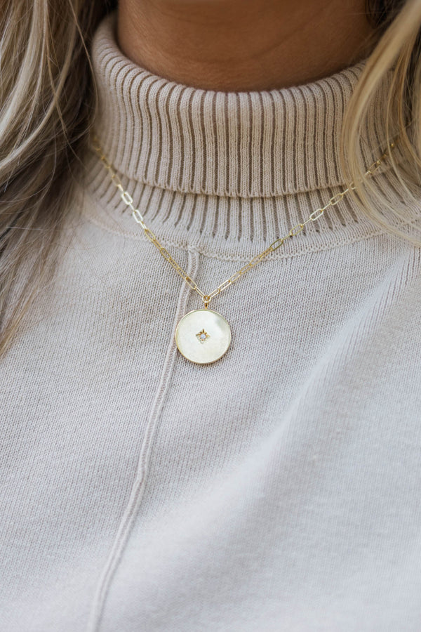 Instant Classic Gold Disc Necklace