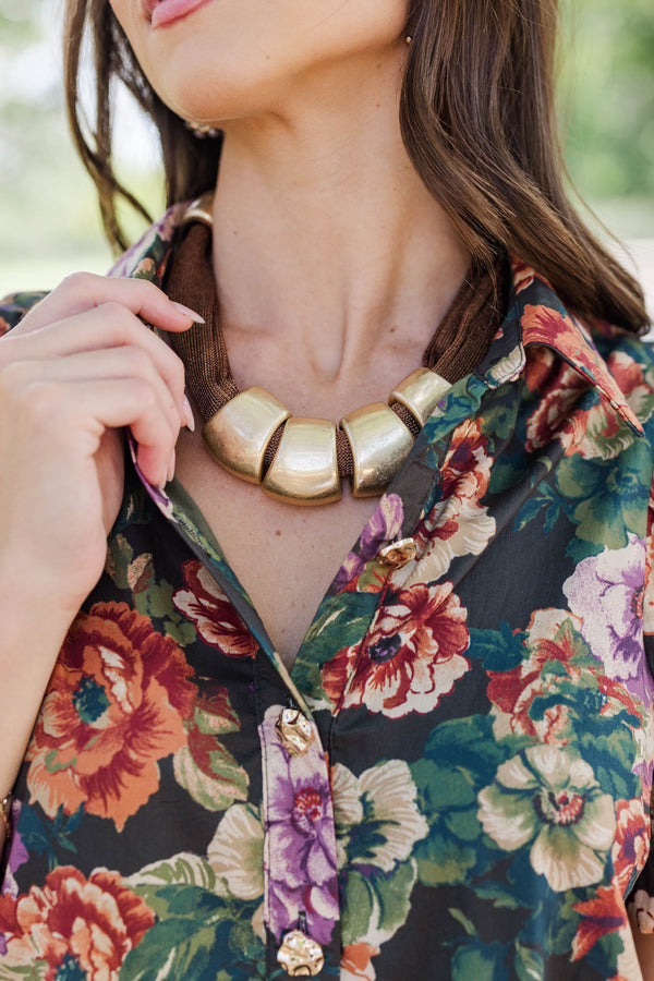 We Knew It Bronze Gold Necklace