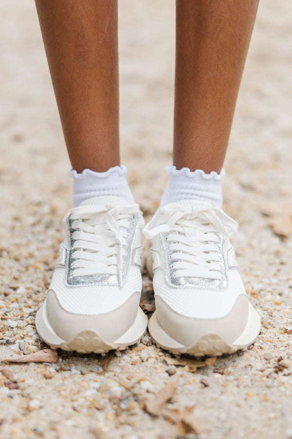 Girls: Active State White Sneakers