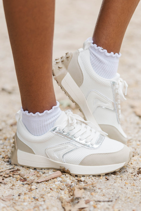 Girls: Active State White Sneakers