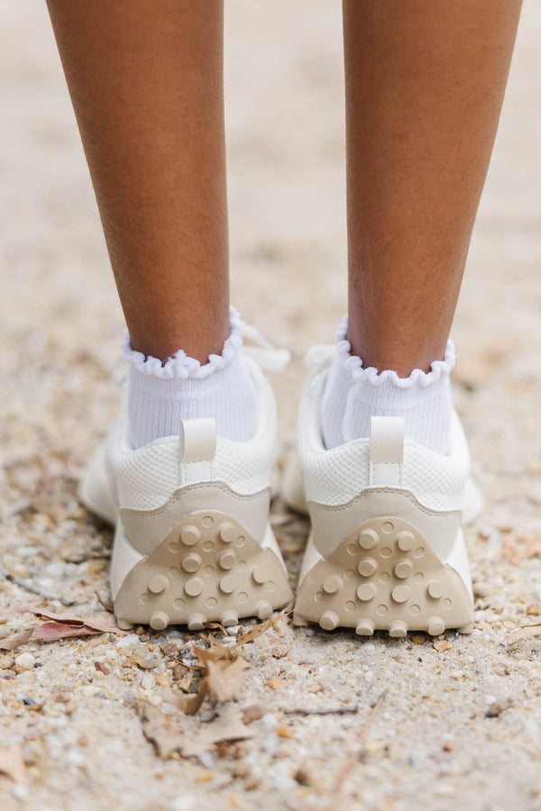 Girls: Active State White Sneakers