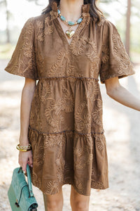 Feeling Your Best Brown Suede Dress