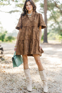 Feeling Your Best Brown Suede Dress