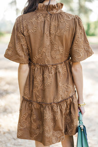 Feeling Your Best Brown Suede Dress