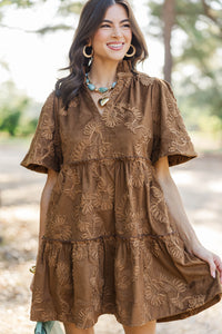 Feeling Your Best Brown Suede Dress