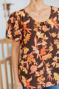 NURSING COLLECTION: Always Worth Waiting Orange Floral Blouse