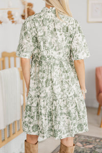 NURSING COLLECTION: Feeling Your Best Olive Toile Dress