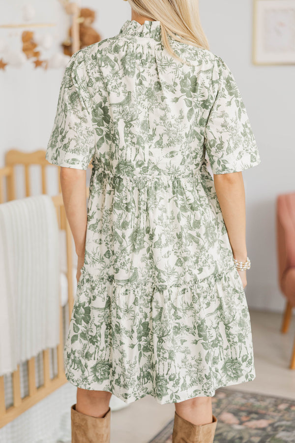 NURSING COLLECTION: Feeling Your Best Olive Toile Dress