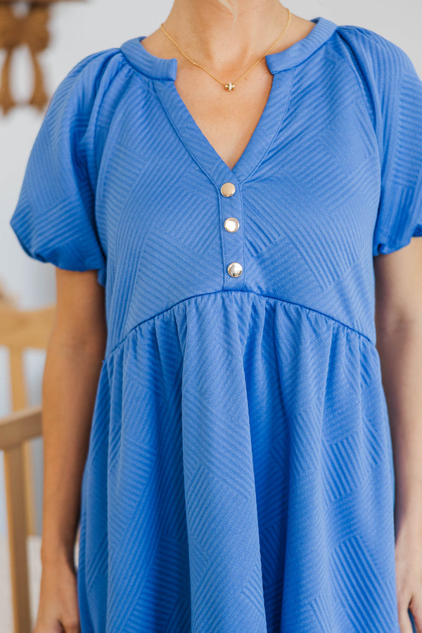 NURSING COLLECTION: The Traveler Blue Textured Dress