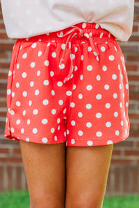 Girls: Good Influence Red Polka Dot Shorts