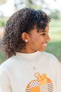 Girls: Pretty Little Pumpkin Pink Earrings