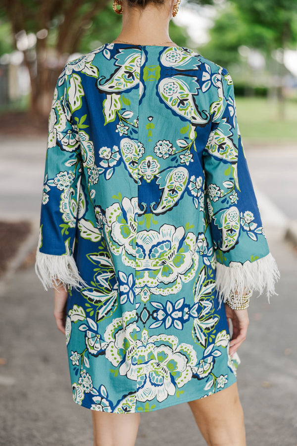 Off-Duty Club Blue Floral Shift Dress