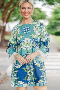 Off-Duty Club Blue Floral Shift Dress