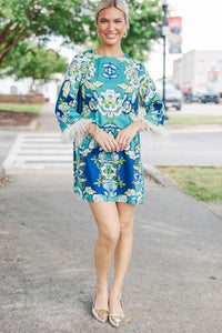 Off-Duty Club Blue Floral Shift Dress