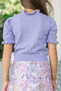 Girls: Style Starter Purple Ruffle Sweater