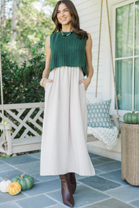 Cozy Comes Easy Green Midi Dress
