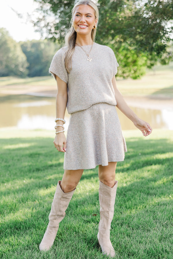 Cozy By Nature Oatmeal Sweater Top