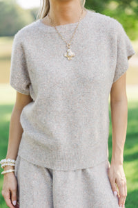 Cozy By Nature Oatmeal Sweater Top