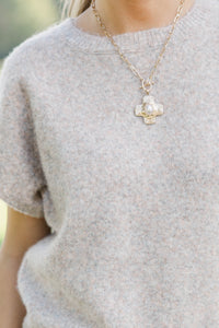 Cozy By Nature Oatmeal Sweater Top