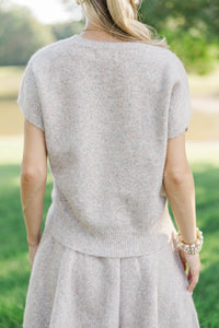 Cozy By Nature Oatmeal Sweater Top