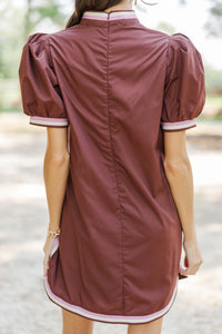 Perfect Balance Brown Stripe Detail Dress