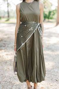 A Beautiful Place Olive Midi Dress