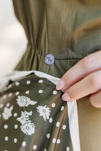A Beautiful Place Olive Midi Dress