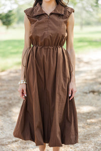 Current Chapter Brown Midi Dress
