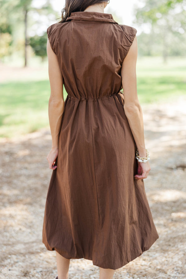 Current Chapter Brown Midi Dress