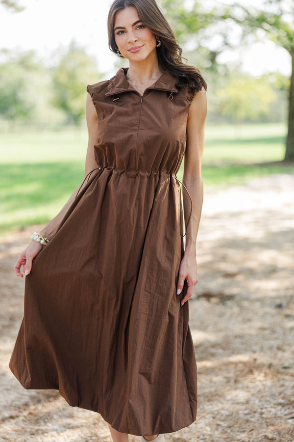 Current Chapter Brown Midi Dress