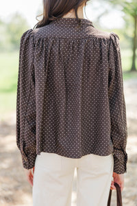 Everyday Luxury Brown Polka Dot Jacket