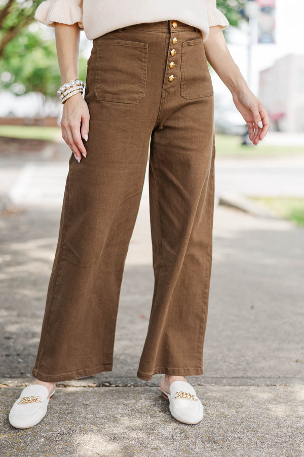 Final Pick Brown Wide Leg Jeans