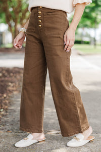 Final Pick Brown Wide Leg Jeans