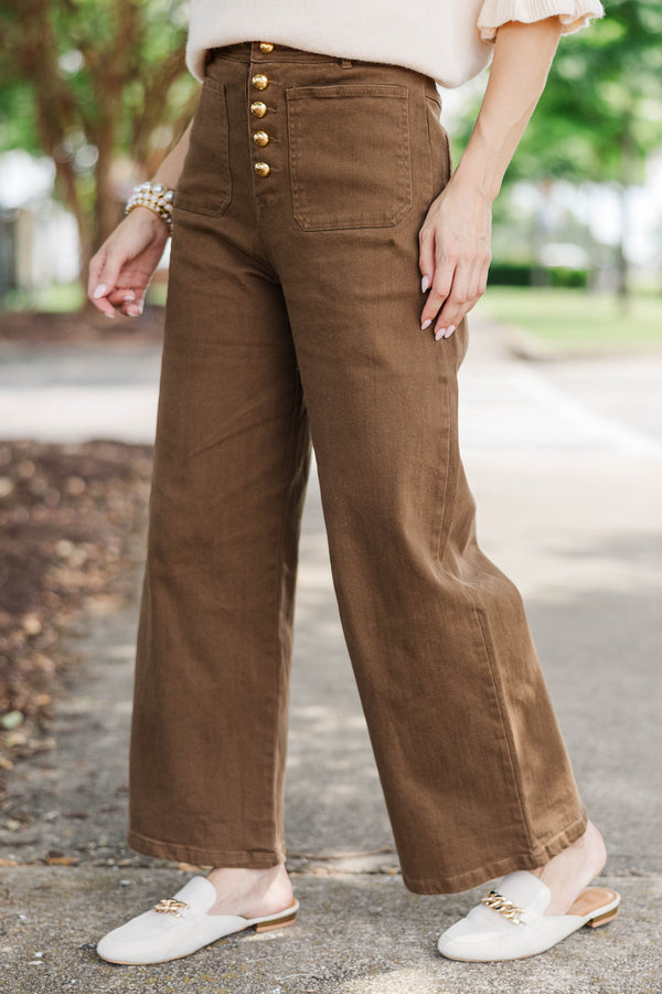 Final Pick Brown Wide Leg Jeans