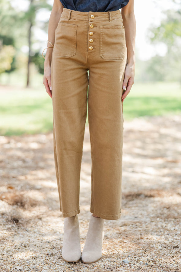 Final Pick Camel Wide Leg Jeans