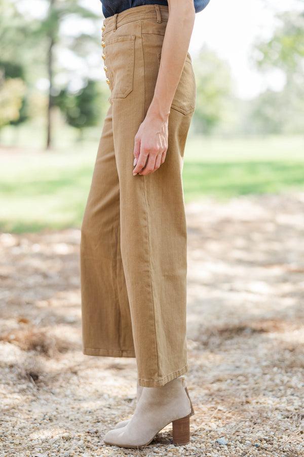 Final Pick Camel Wide Leg Jeans