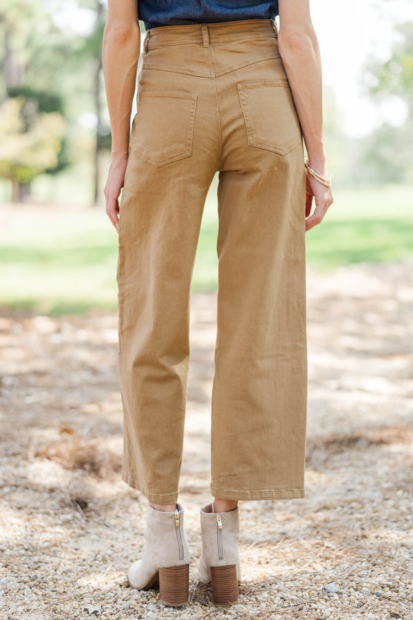 Final Pick Camel Wide Leg Jeans