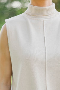 It's A Good One Cream Sleeveless Sweater
