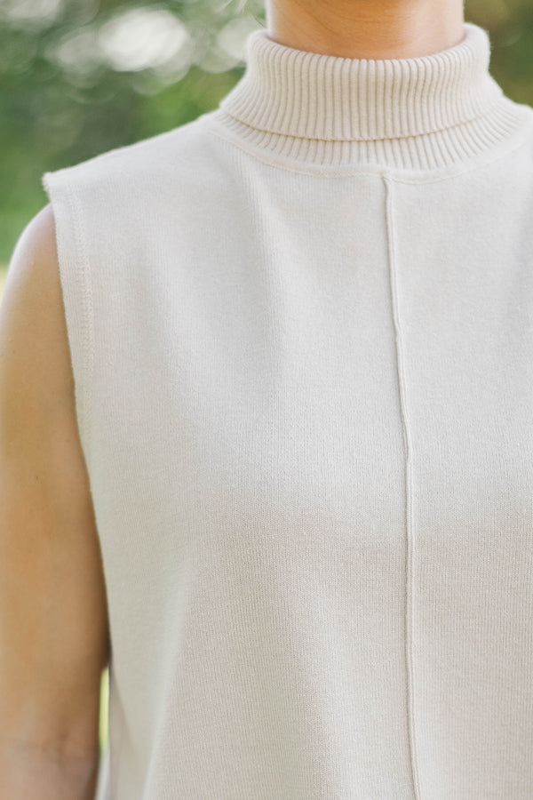 It's A Good One Cream Sleeveless Sweater