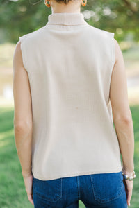 It's A Good One Cream Sleeveless Sweater